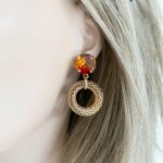 Fire-opal-Swarovski-oorbellen-pop