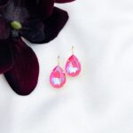 Magenta-Swarovski-oorbellen