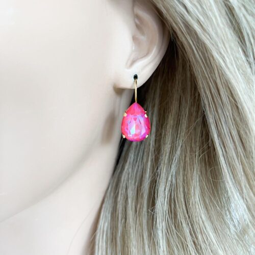 Magenta-Swarovski-oorbellen-pop