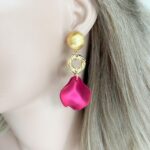 Magenta-resin-en-vermeil-925-statement-oorbellen-pop