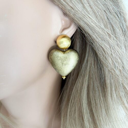 Gold-brown-heart-resin-en-vermeil-925-oorbellen-pop