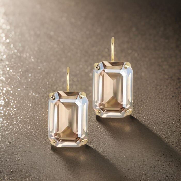 Golden-shadow-Swarovski-square-oorbellen